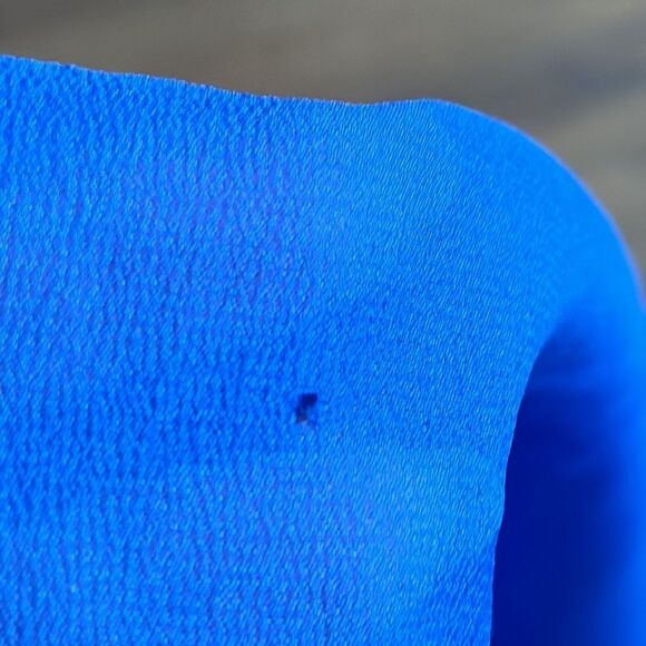 Vintage 60s/70s Durlacher & Co blue nylon chiffon square scarf - Picture 4 of 5